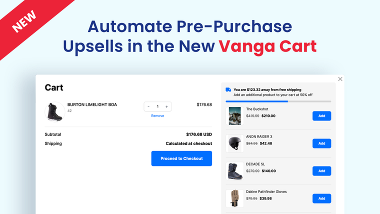 Vanga AI Post Purchase Upsell Screenshot