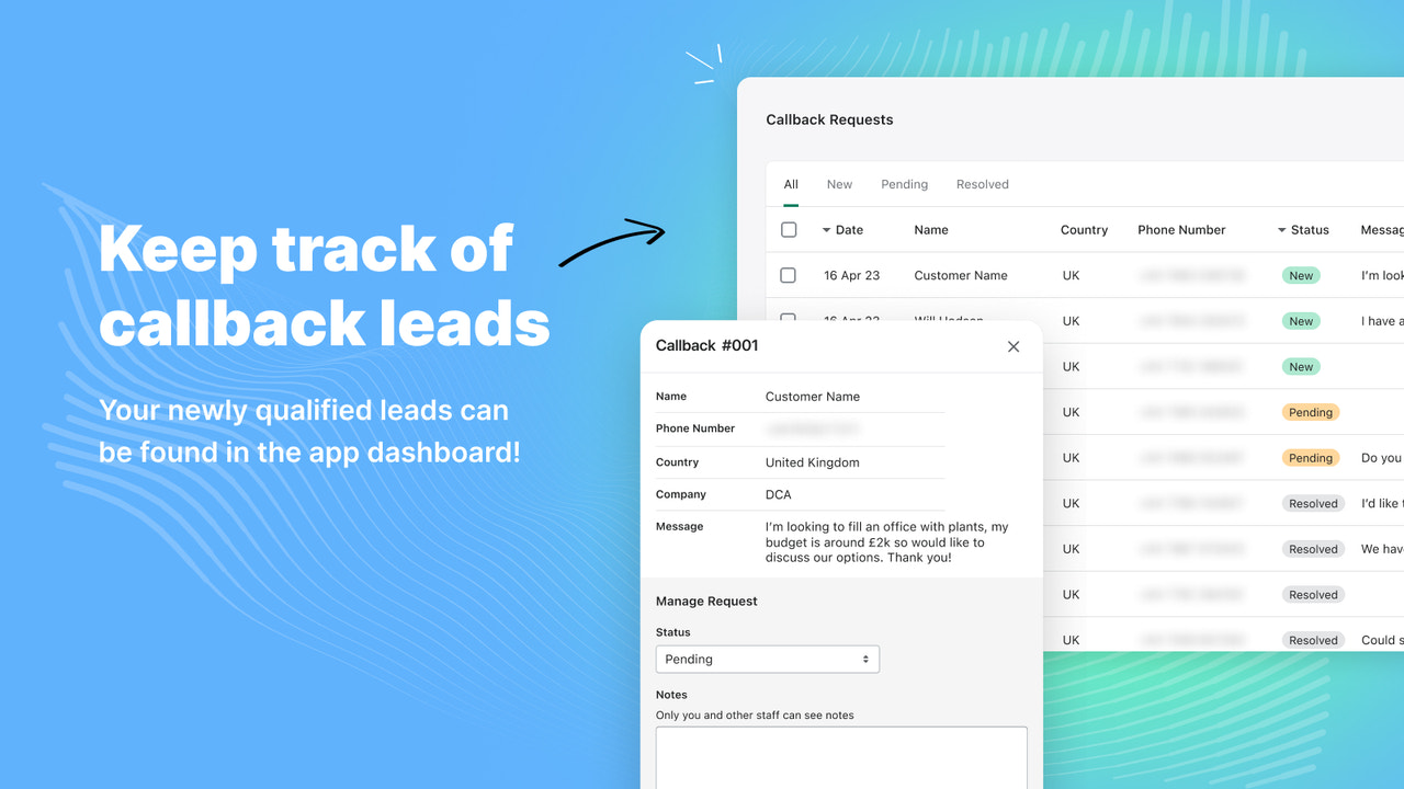 Showing the admin area, tracking the status of request