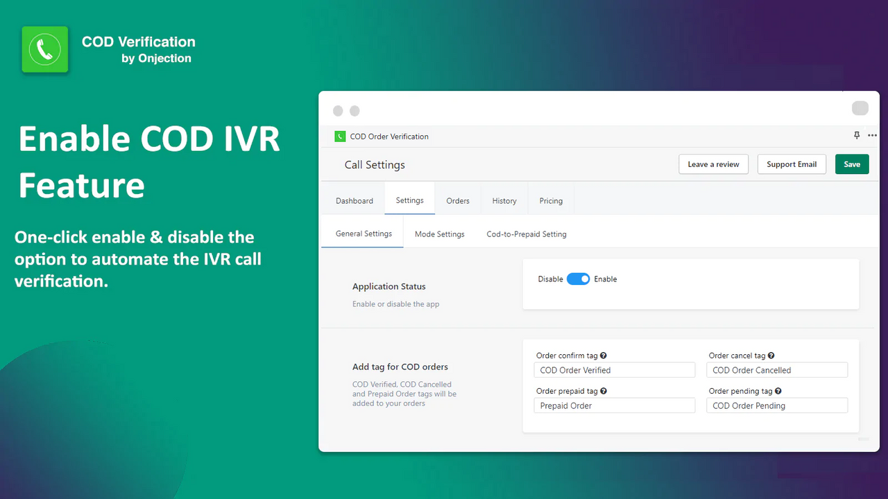 COD Verification by IVR call