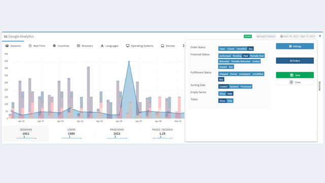 Easily select what orders to show on the graph.