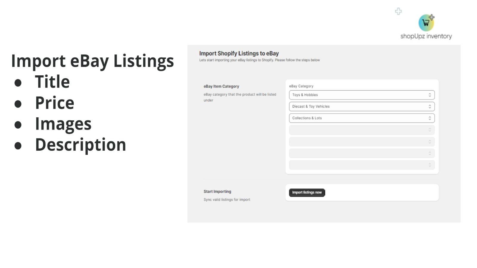 shopUpz ‑ eBay Importer Screenshot