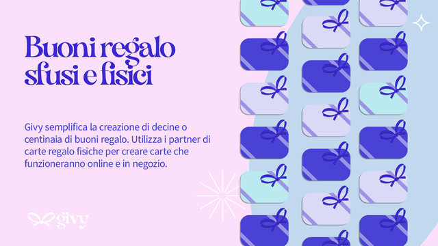 Buoni regalo sfusi e fisici