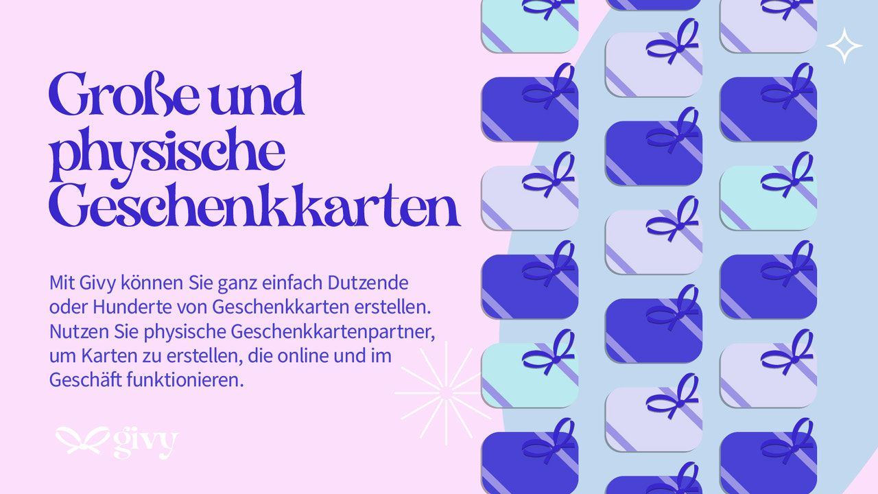 Große und physische Geschenkkarten