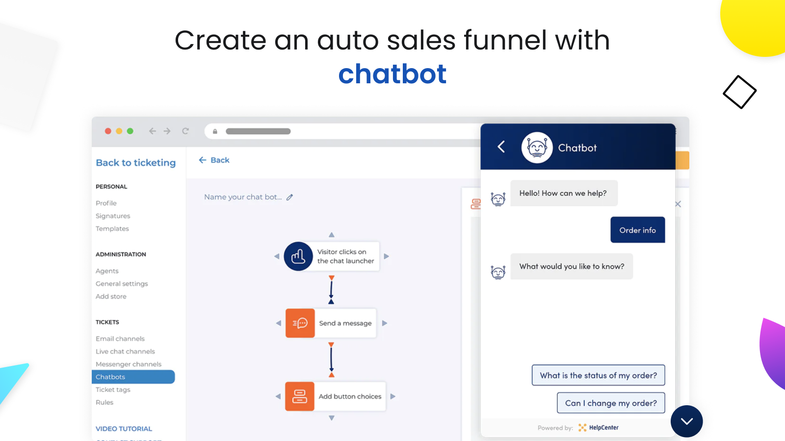 Aplicación de chat de HelpCenter: constructor de chatbot de IA | aplicación de chat en vivo de Shopify