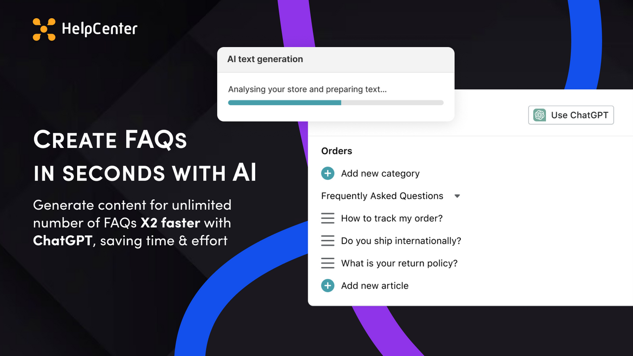 Helpcenter: AI FAQ Page, Helpdesk, Live chat