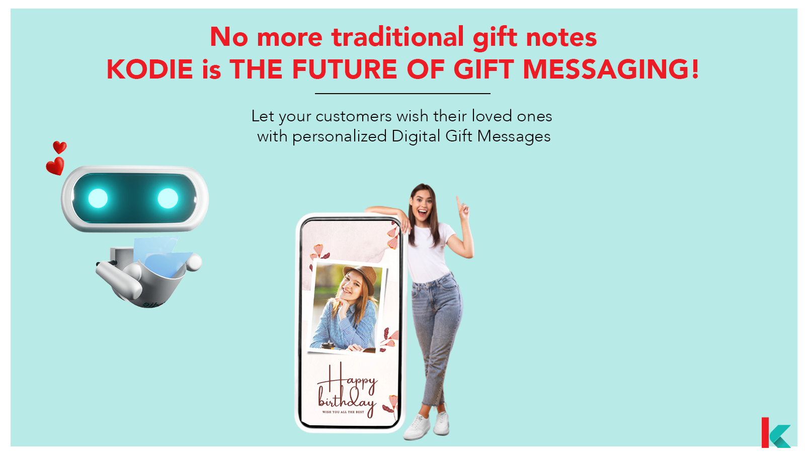 Kodie - Aplicación de mensajes de regalo digitales