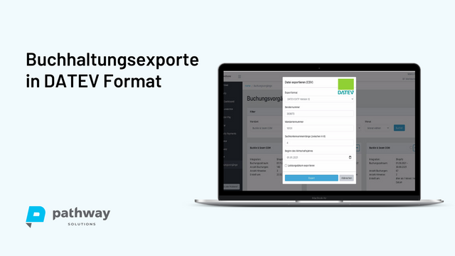 Export data as CSV, DATEV format or via API