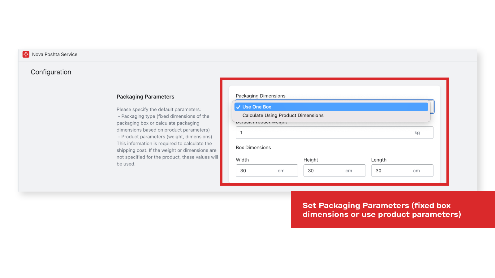 Set default product weight and dimensions