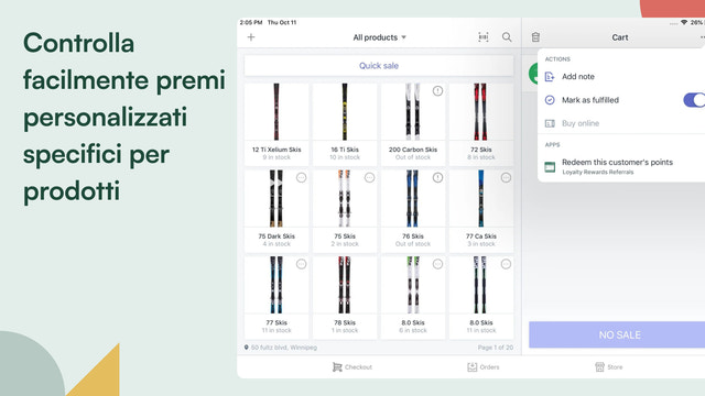 Gestisci agevolmente le ricompense specifiche per il prodotto.