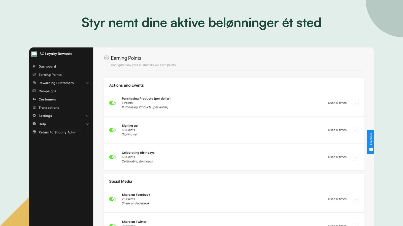 Enkel kontrol af dine aktive belønninger på ét sted