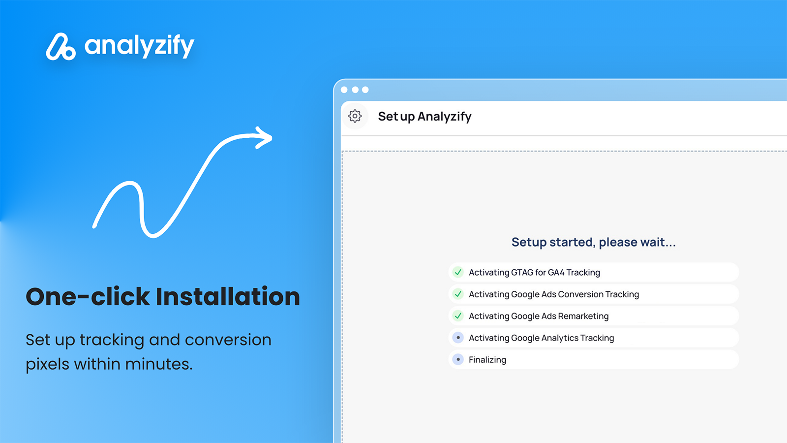 Proceso de configuración de datos de Shopify de Analyzify