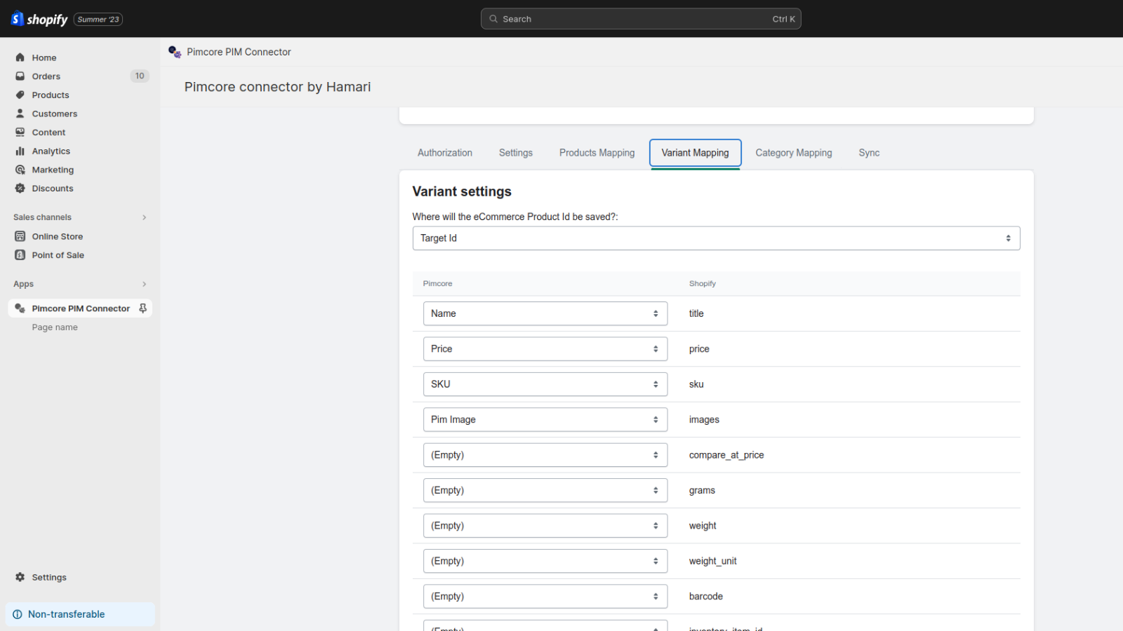 pimcore-shopify-variant-mapping