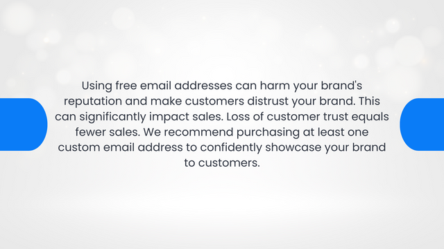 Using free email addresses can harm your brand's reputation