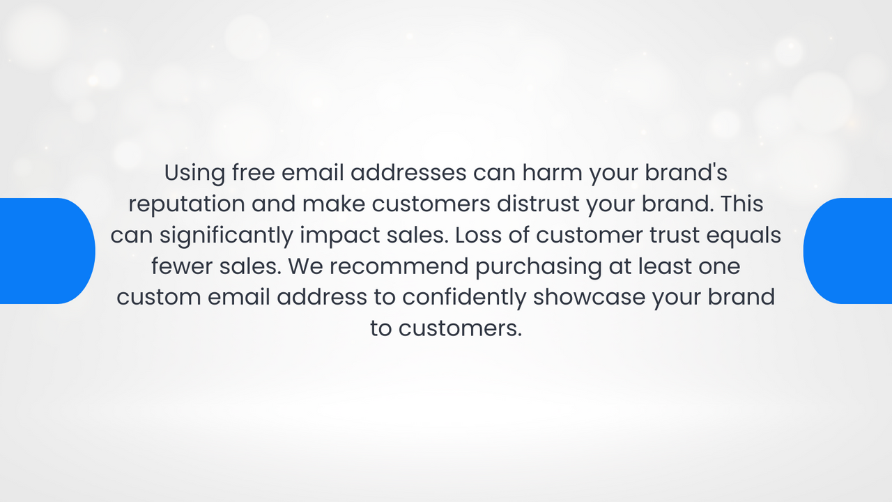 Using free email addresses can harm your brand's reputation