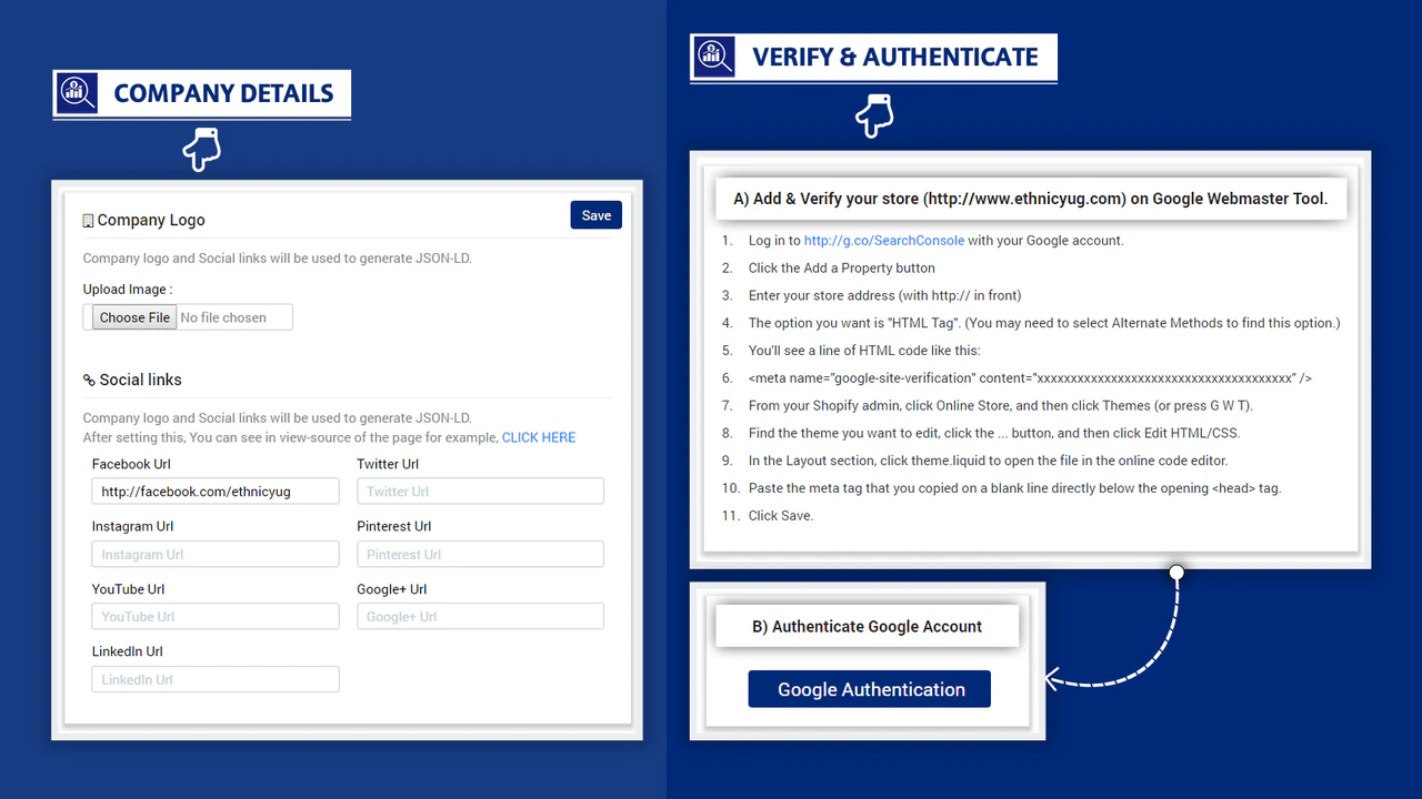 JSON - LD en sociale details voor google om te lijsten