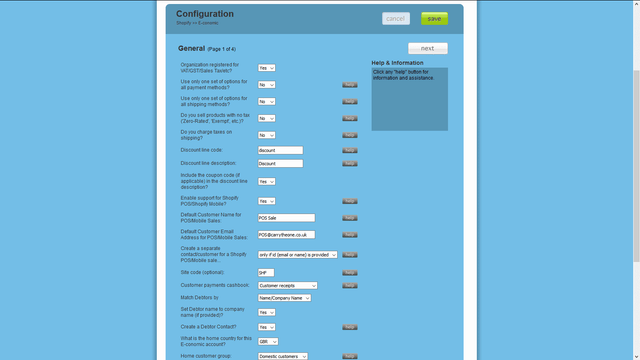 Configuração Geral