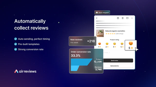 Collect reviews automatically by reminders, interactive emails 