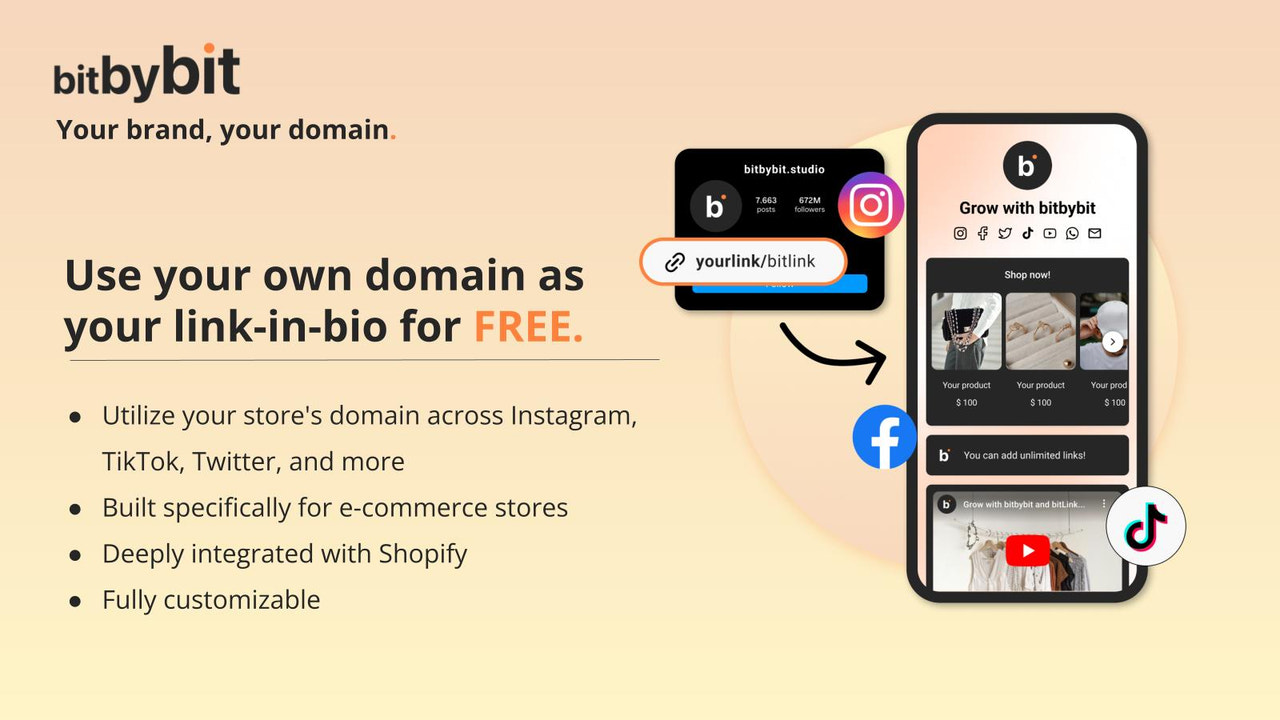 bitlink link in bio shoppable your own domain 