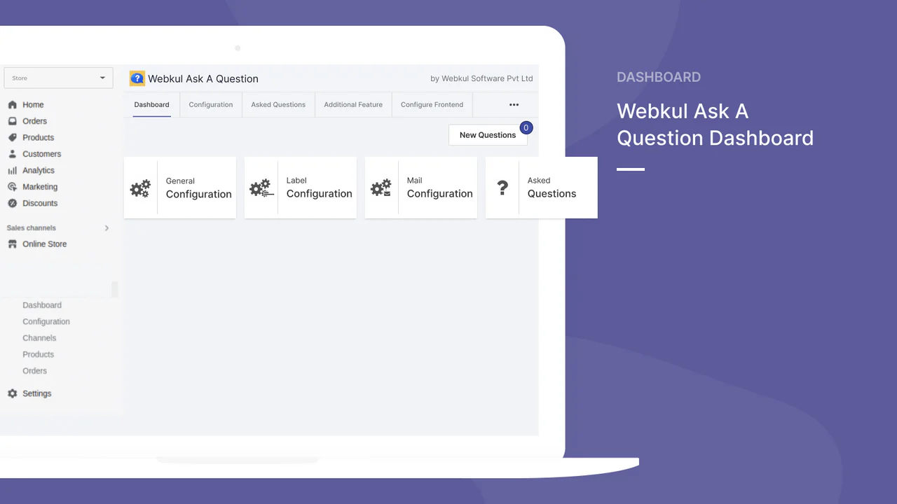 Webkul Ask A Question 控制面板