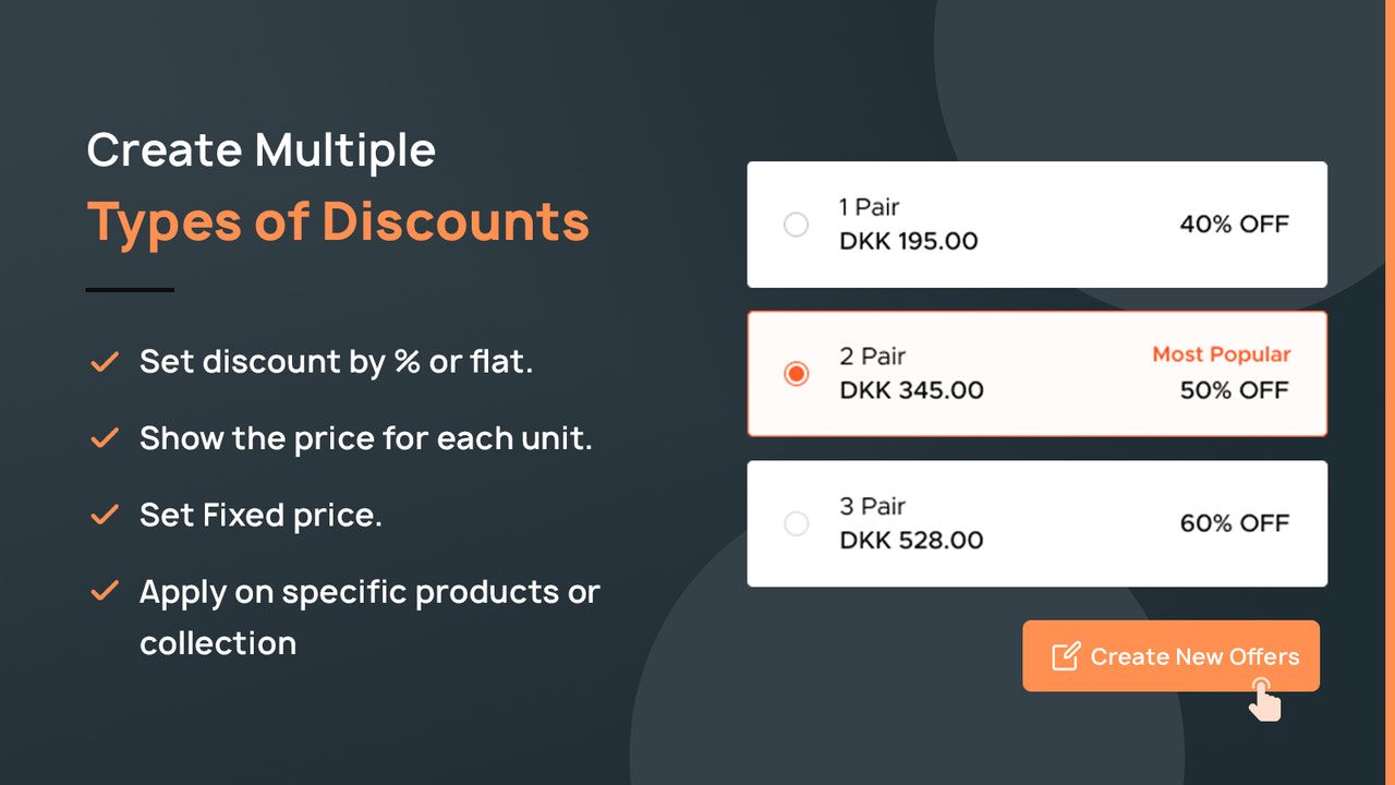 Application de bundle de paliers de quantité de volume de remise multi Shopify