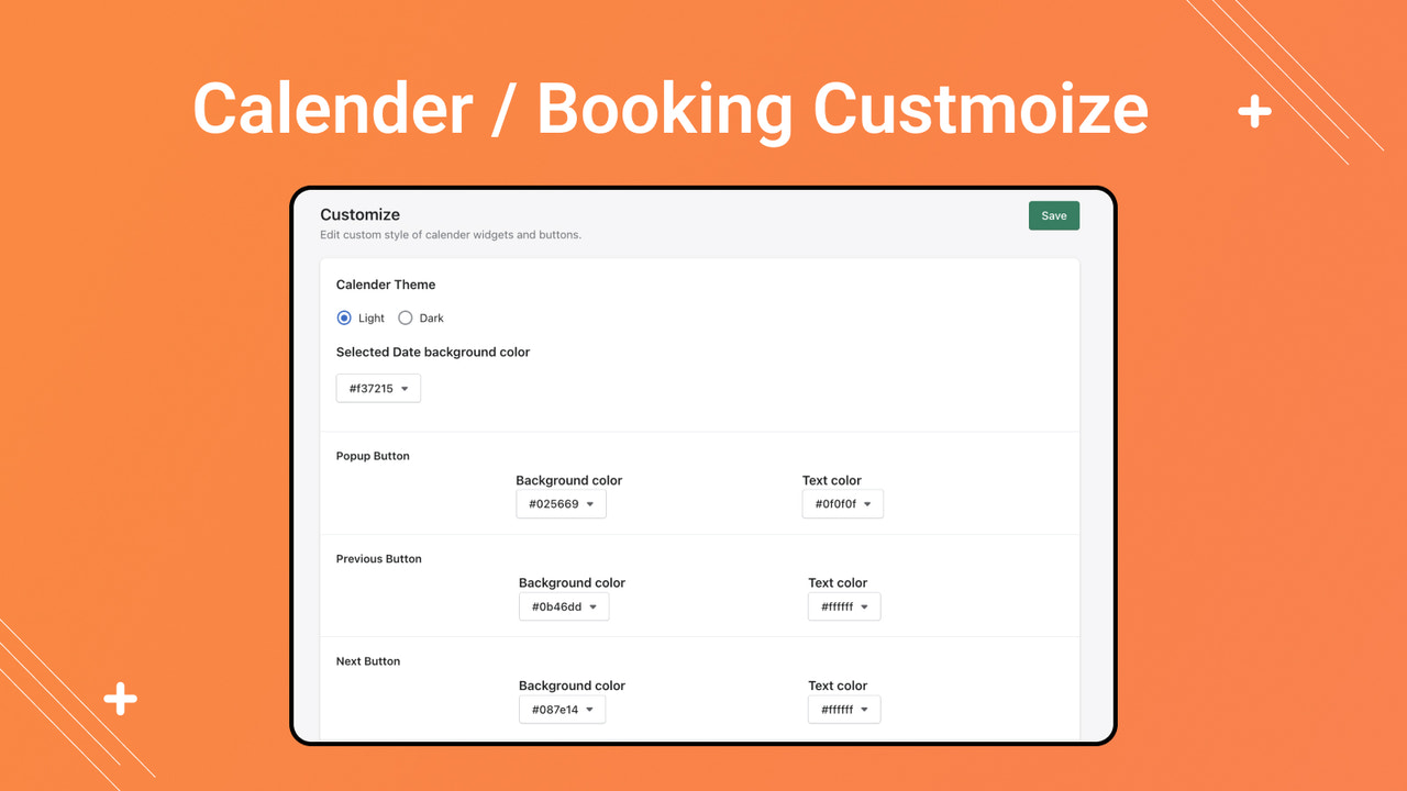 Calender / Booking Custmoize - iBookly