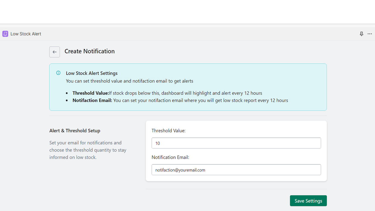 Notifaction Setting