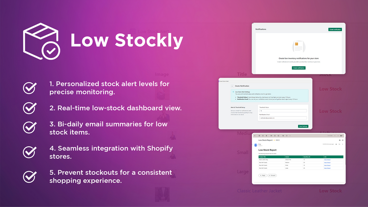 Low Stockly App