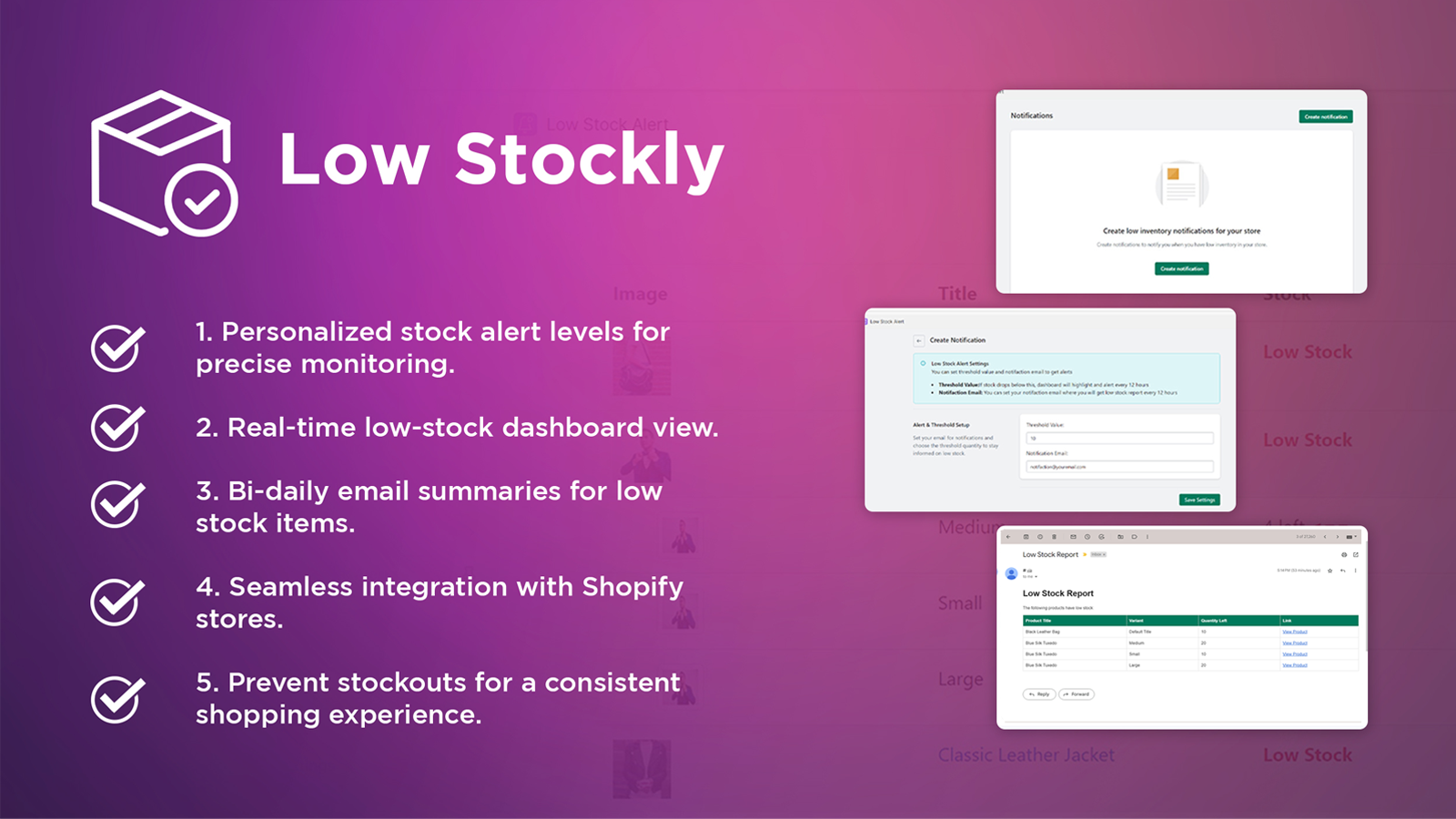 Aplicativo Low Stockly