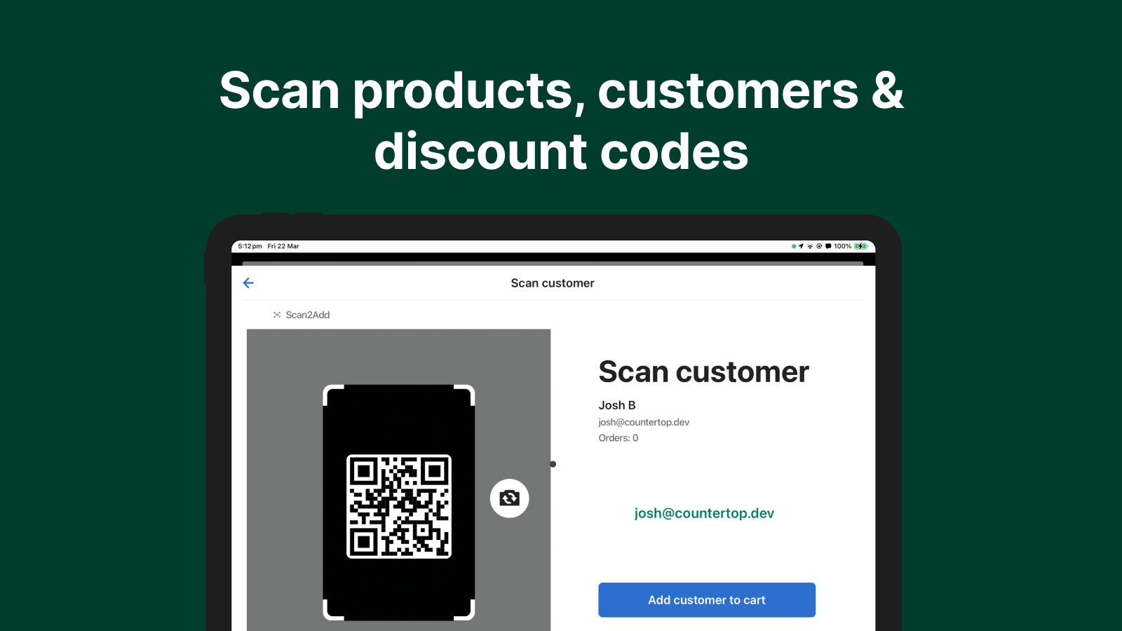 Scannen van een QR-code met een klant-ID