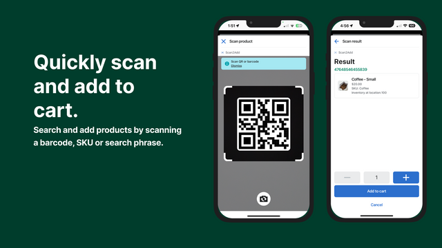 showing product scanning point of sale barcode and qr code scann