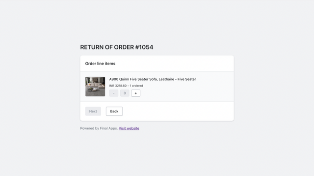 select order to return