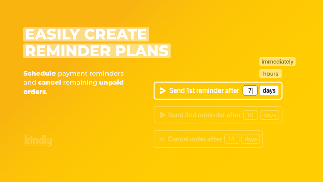 Plan herinneringen met Kindly Payment Reminder voor Shopify