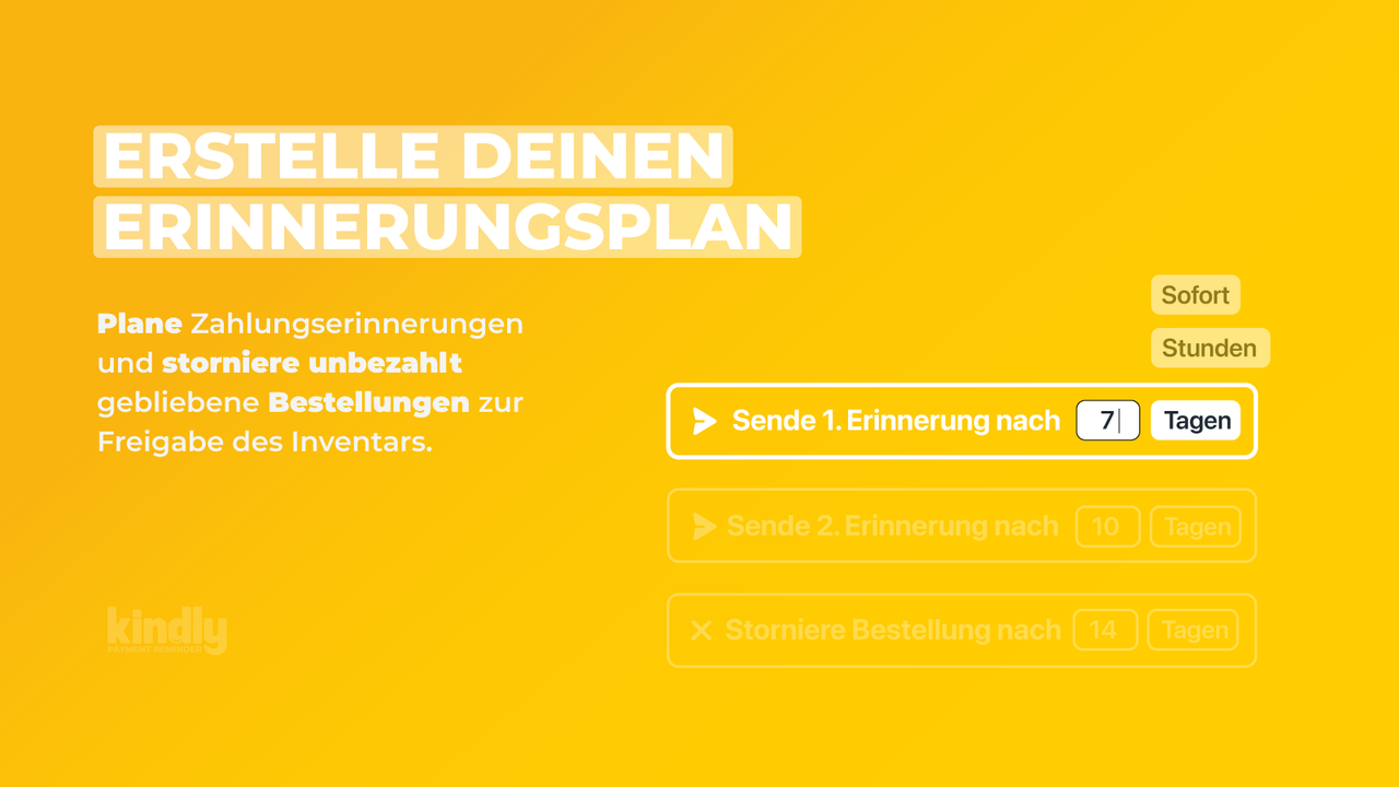 Plane Zahlungserinnerungen via Email zur Umsatzwiederherstellung