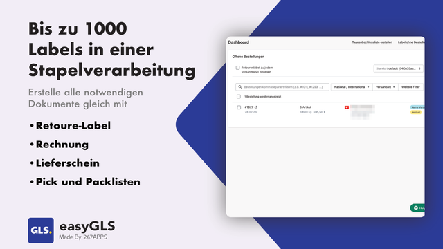 GLS Bulk Versandlabels