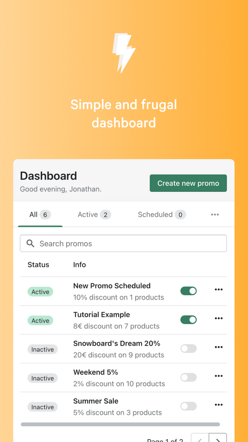 Mobile Dashboard screenshot