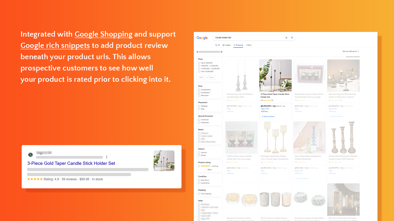 Supporte les rich snippets de Google et est intégré à Google Shopping