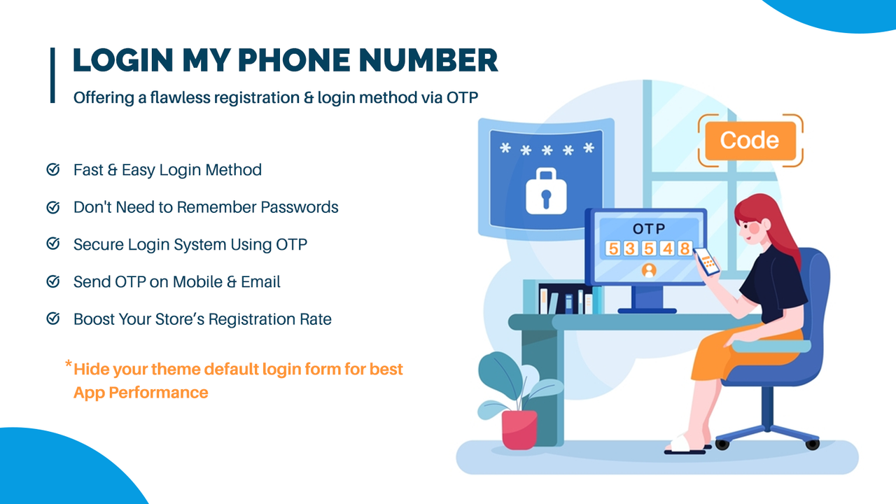 iniciar sesión con número de teléfono otp y aplicación de correo electrónico