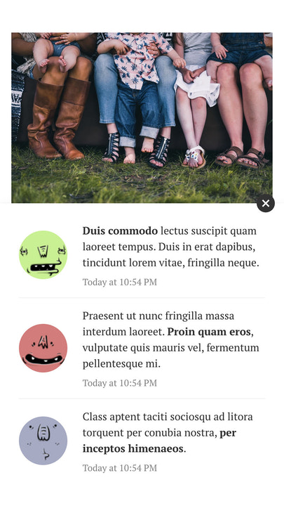 Le widget de notification de publication s'affiche sur votre mobile