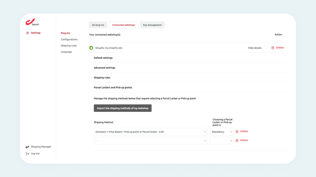 match dine leveringsmuligheder med bpost