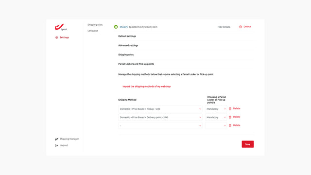 combine suas opções de entrega com bpost