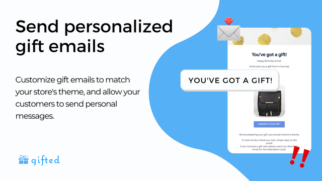 Send personalized gift messages via email