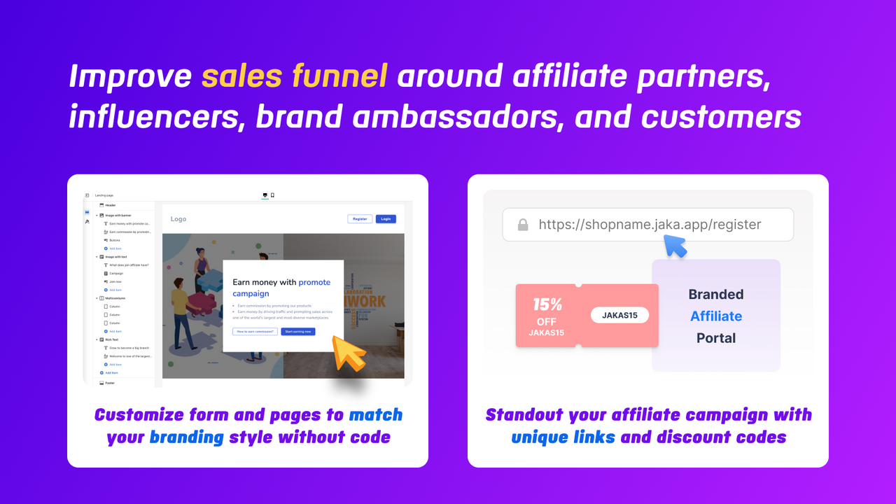 Aplicación de Programa de Afiliados para Shopify - personalizar portal