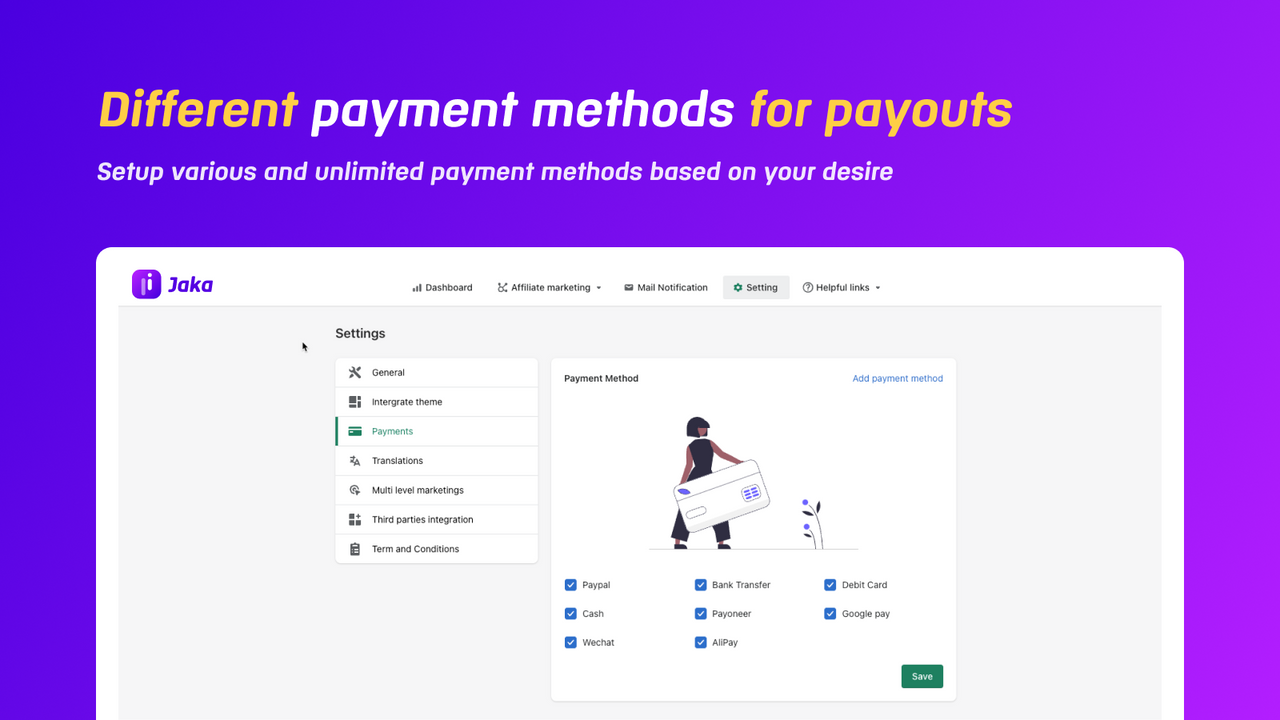 Aplicativo Shopify do Programa de Afiliados - pagamento