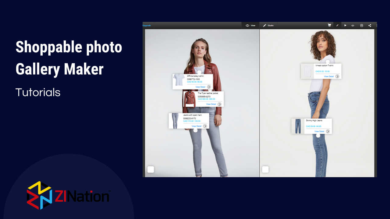 Shoppable photo gallery maker