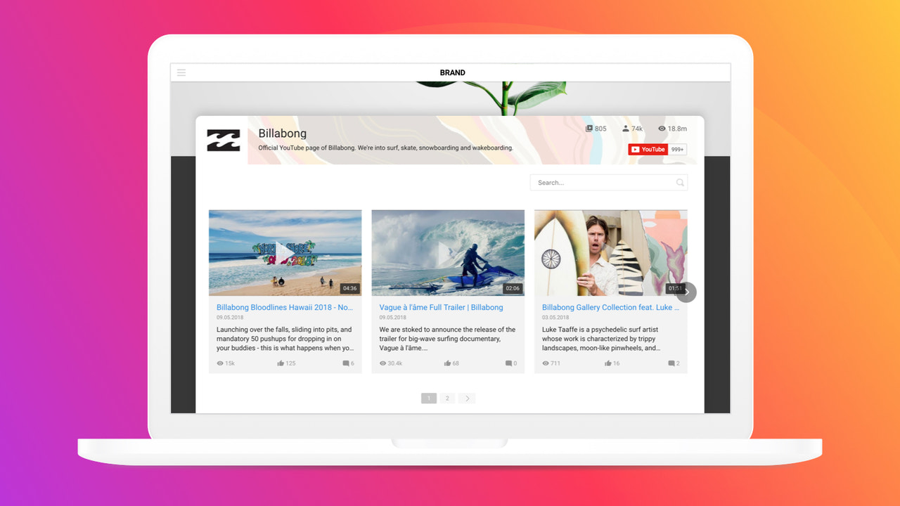 Geniet van de evenwichtige look van de YouTube-widget met elke website