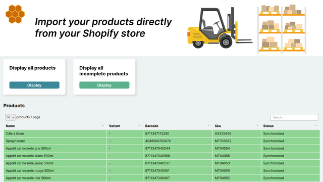 Importez vos produits directement depuis Shopify 