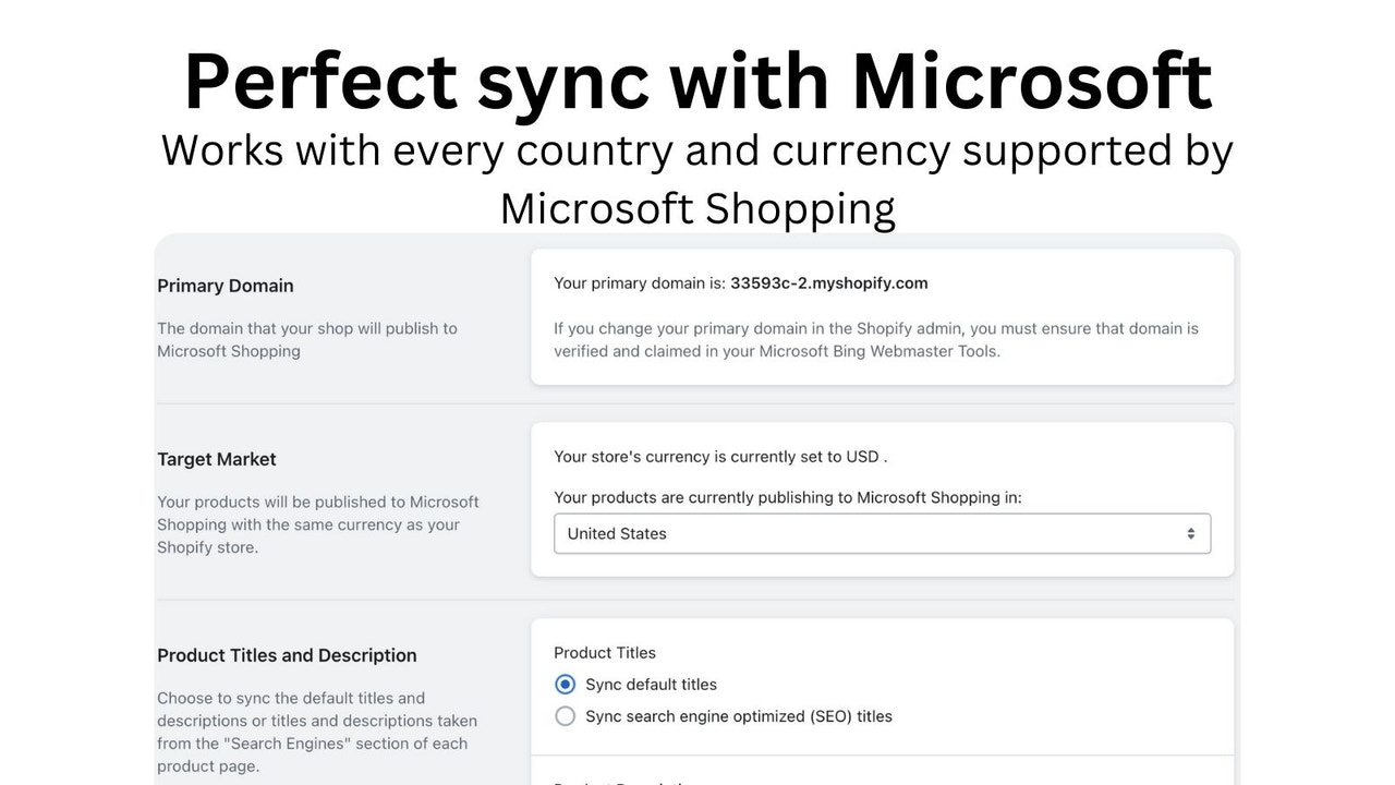 EasyFeed Sincronização do Feed de Compras da Microsoft