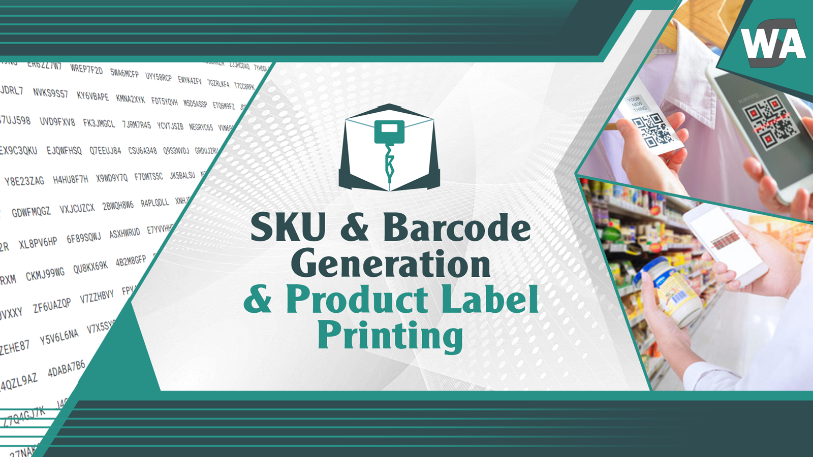 Geração de SKU e código de barras, impressão de etiquetas de varejo de produtos