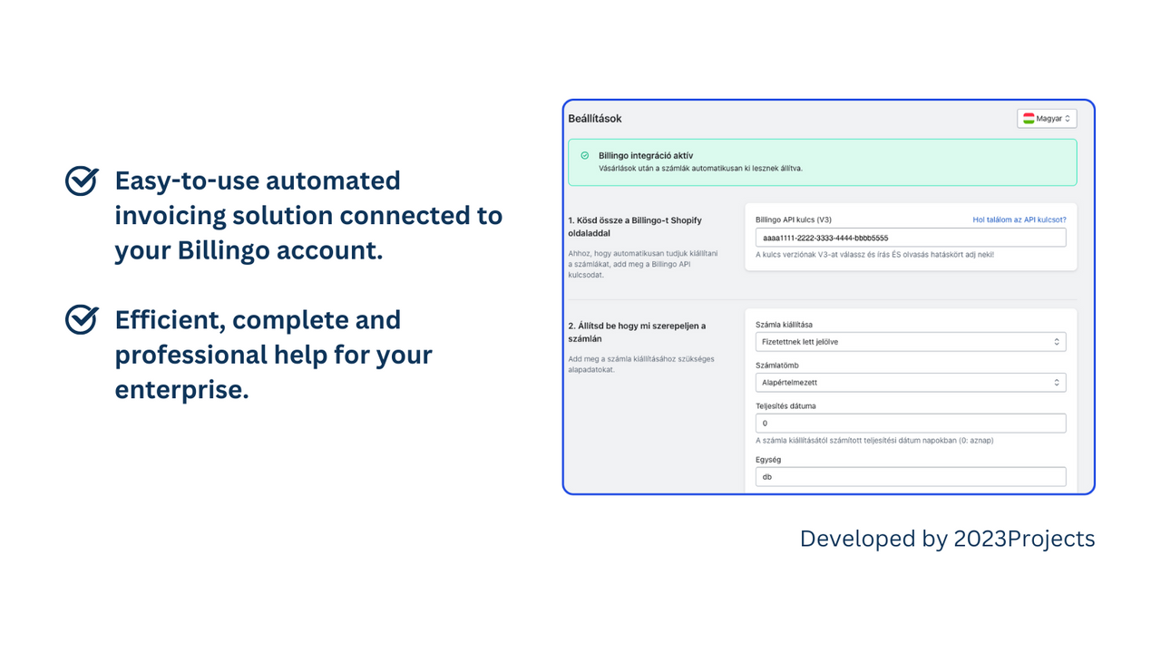 Automated invoicing with Billingo