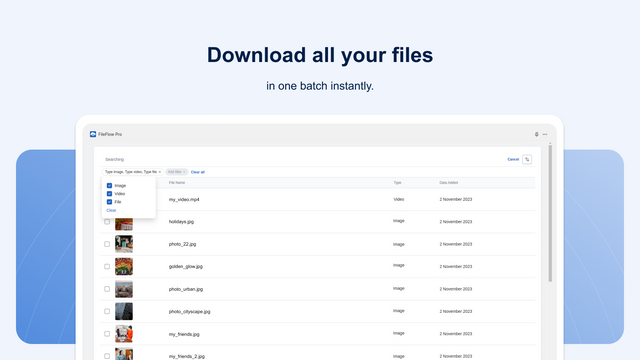 Download filer i en batch